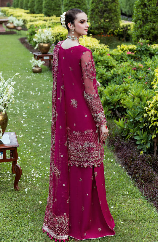 Mehfil by Shagna Festive Embroidered Organza Unstitched 3 Piece Suit - SF-03-MAHER - SHG25MHL - Pink - Formals Collection