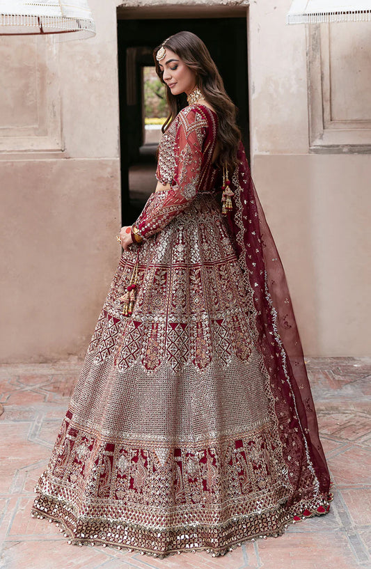 Mehfil by Shagna Festive Embroidered Organza Unstitched 3 Piece Suit - SF-01-GULRUKH - SHG25MHL - Red - Formals Collection