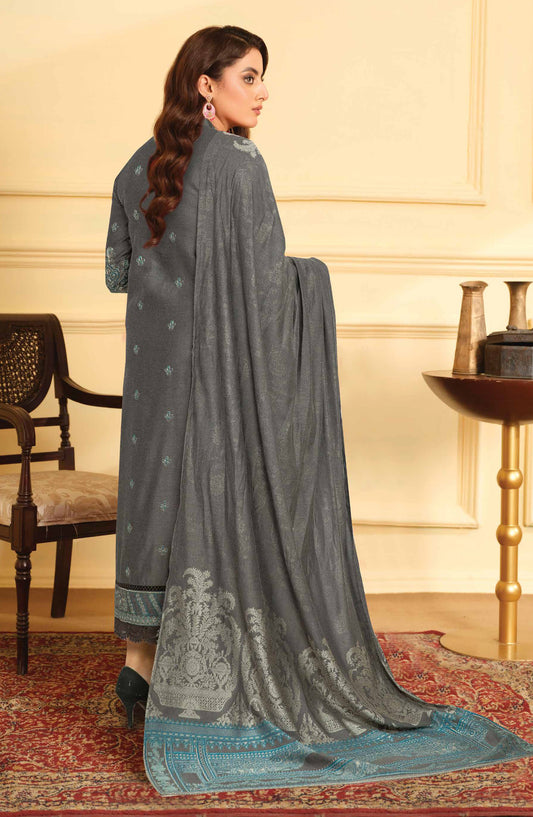 Mehmat by Johra Luxury Embroidered Unstitched 3 Piece Suit - JW-281 - JH25MMT - Grey - Winter Collection