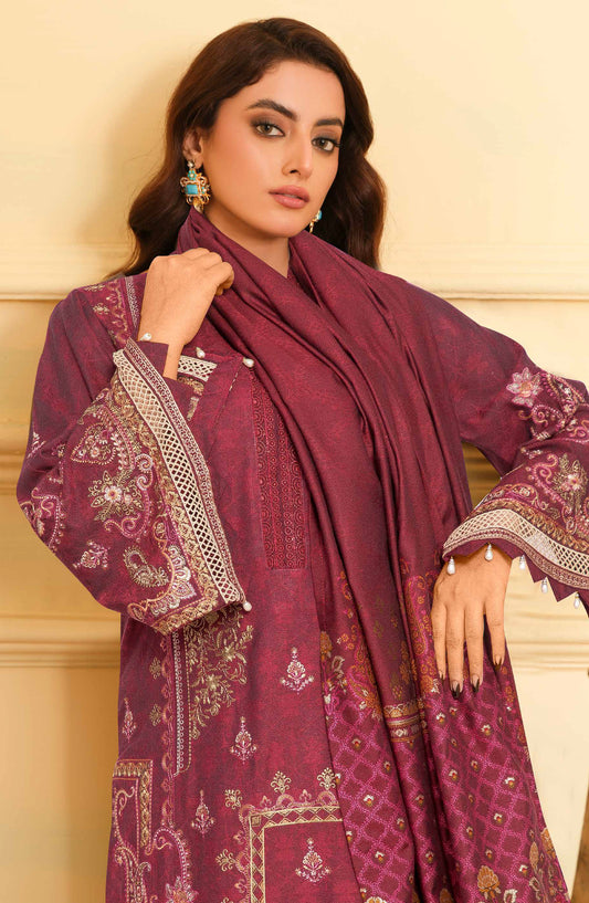 Mehmat by Johra Luxury Embroidered Unstitched 3 Piece Suit - JW-280 - JH25MMT - Pink - Winter Collection