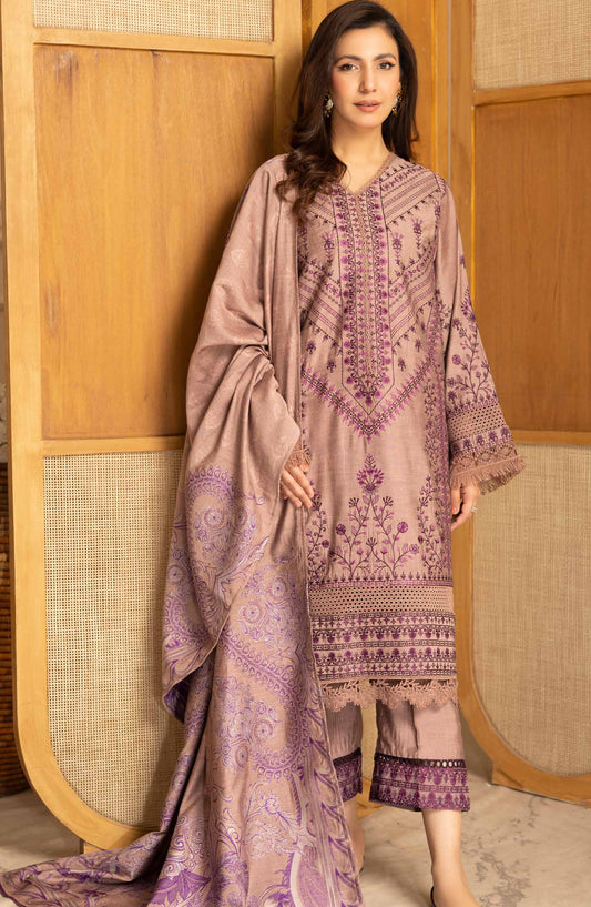 Mehmat by Johra Luxury Embroidered Unstitched 3 Piece Suit - JW-278 - JH25MMT - Pink - Winter Collection