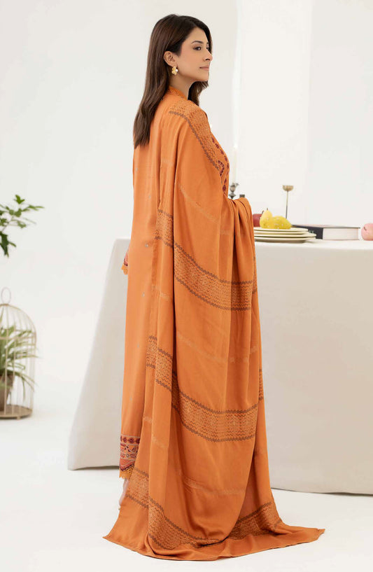 Mehrish by Johra Embroidered Viscose Unstitched 3 Piece Suit - JW-389 - JH25MEHRI - Orange - Winter Collection