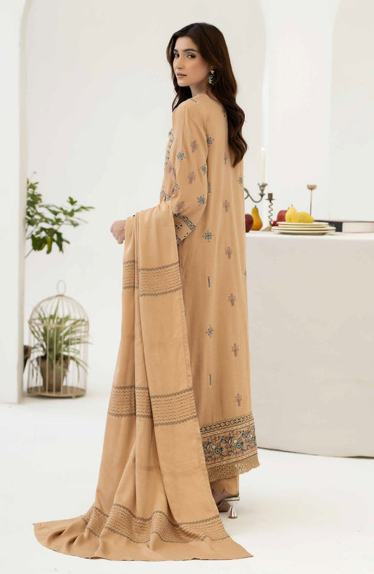 Mehrish by Johra Embroidered Viscose Unstitched 3 Piece Suit - JW-388 - JH25MEHRI - Fawn - Winter Collection