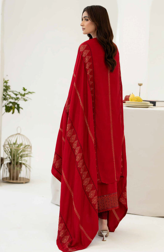 Mehrish by Johra Embroidered Viscose Unstitched 3 Piece Suit - JW-385 - JH25MEHRI - Red - Winter Collection