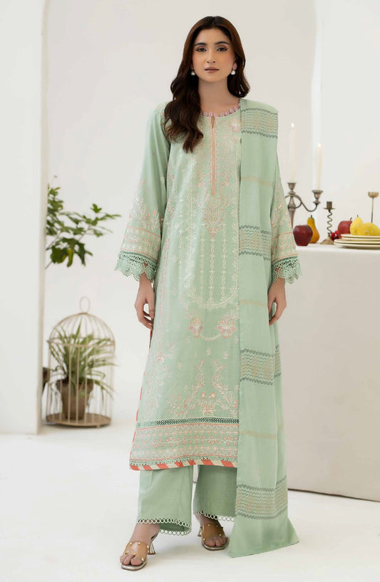 Mehrish by Johra Embroidered Viscose Unstitched 3 Piece Suit - JW-382 - JH25MEHRI - Pista Green - Winter Collection