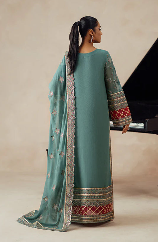 Mehrun by Freesia Luxury Embroidered Chiffon Unstitched 3 Piece Suit - MAHSA - FSU5612 - FS25MHR - Blue - Formals Collection