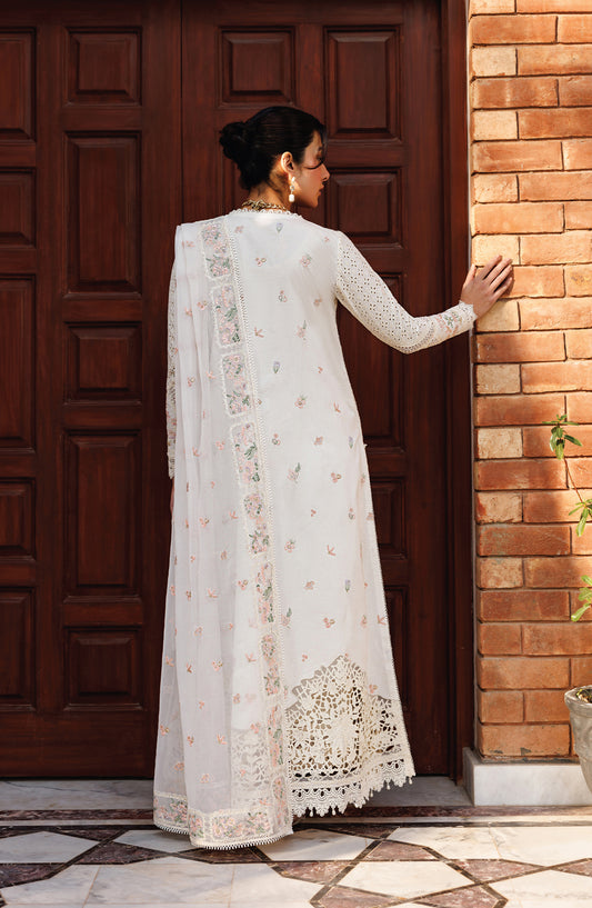 Mirabelle by Emaan Adeel Embroidered Lawn Unstitched 3 Piece Suit - Seraph - ED26MR - White - Festive Collection