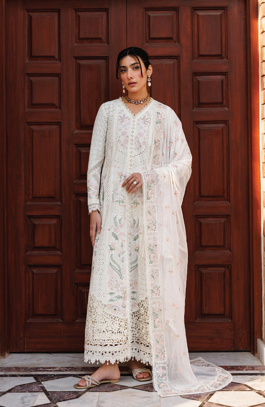 Mirabelle by Emaan Adeel Embroidered Lawn Unstitched 3 Piece Suit - Seraph - ED26MR - White - Festive Collection