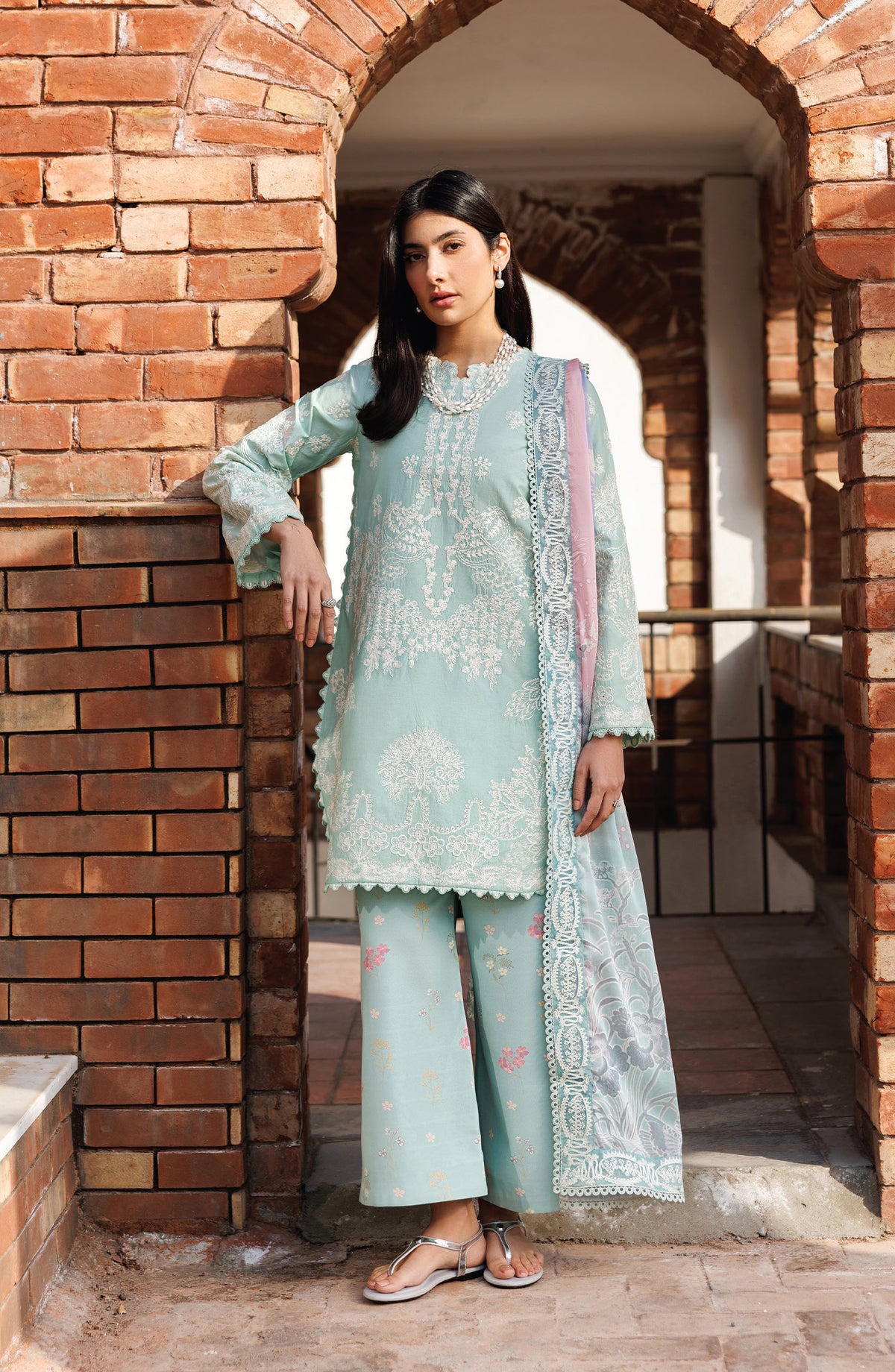 Mirabelle by Emaan Adeel Embroidered Lawn Unstitched 3 Piece Suit - Isolde - ED26MR - Blue - Festive Collection