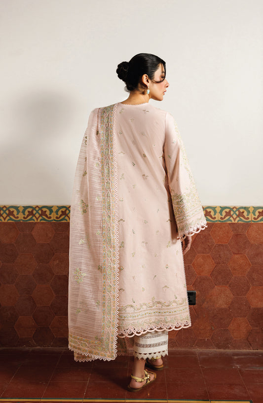 Mirabelle by Emaan Adeel Embroidered Lawn Unstitched 3 Piece Suit - Orchid Royale - ED26MR - Peach - Festive Collection