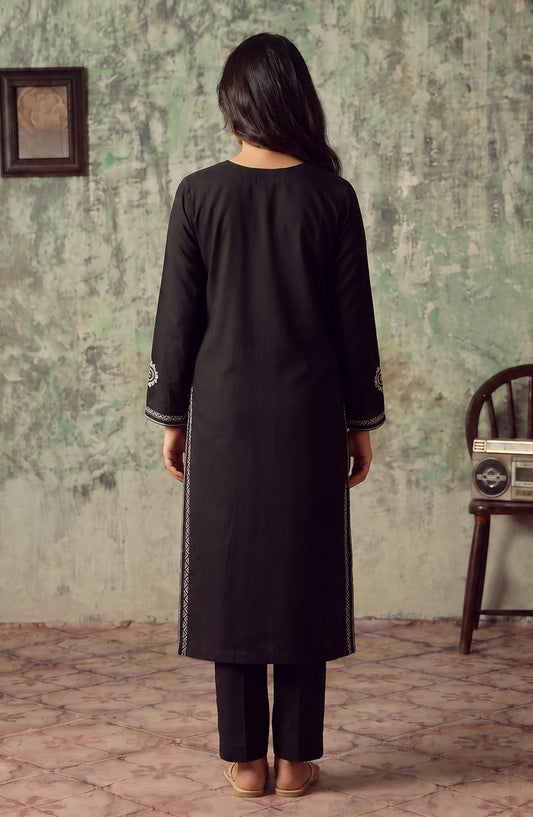Miras by Amna Khadija Embroidered Cotton Stitched 2 Piece Co-ord Set - AKM-03 - AM26MRAS - Black - Summer Collection