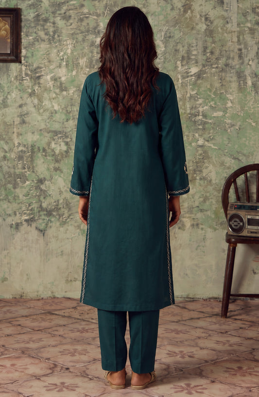 Miras by Amna Khadija Embroidered Cotton Stitched 2 Piece Co-ord Set - AKM-04 - AM26MRAS - Green - Summer Collection