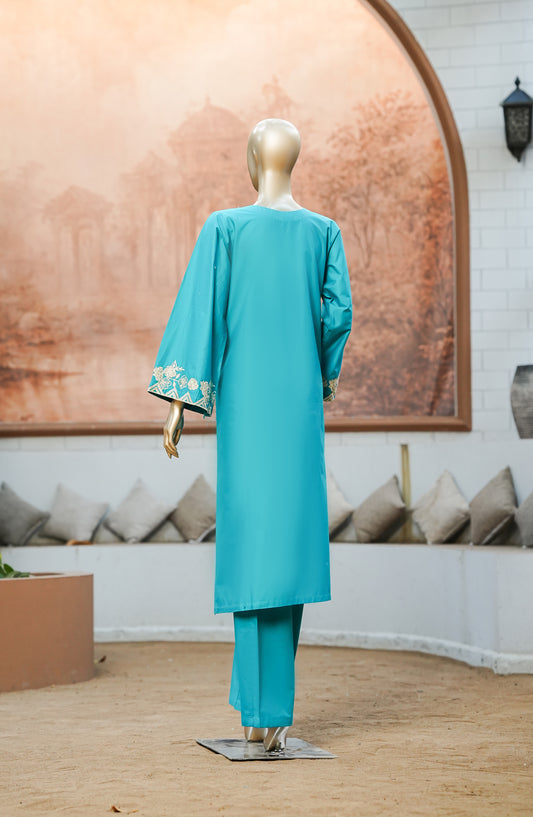 Miss Cotton by Amna Khadija Embroidered Cotton Lawn Stitched 2 Piece Suit - AKMC-01 - AKP26MCT - Ferozi - Summer Collection