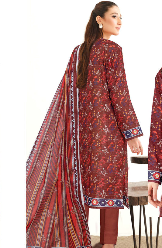 Mode by Johra Printed Lawn Unstitched 3 Piece Suit - JH-1207 - JH25MODE - Brown - Casual Collection