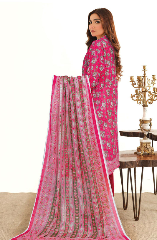 Mode by Johra Printed Lawn Unstitched 3 Piece Suit - JH-1205 - JH25MODE - Pink - Casual Collection