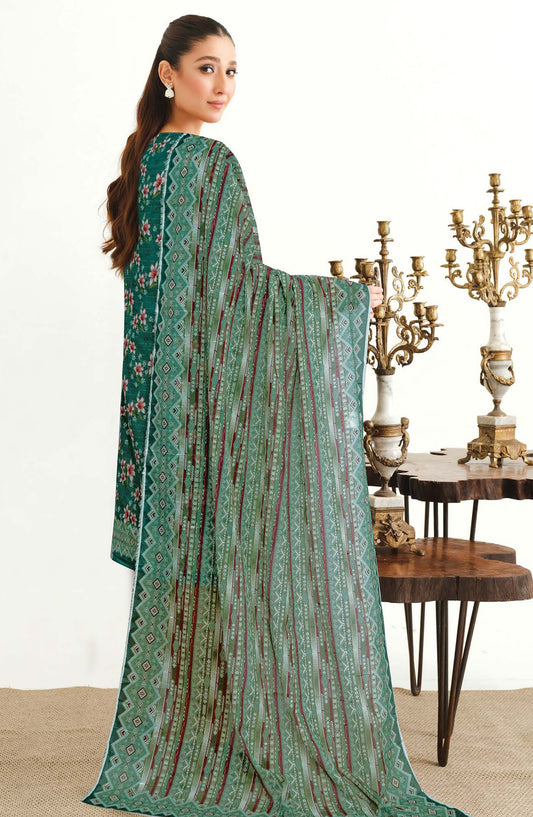 Mode by Johra Printed Lawn Unstitched 3 Piece Suit - JH-1201 - JH25MODE - Teal - Casual Collection