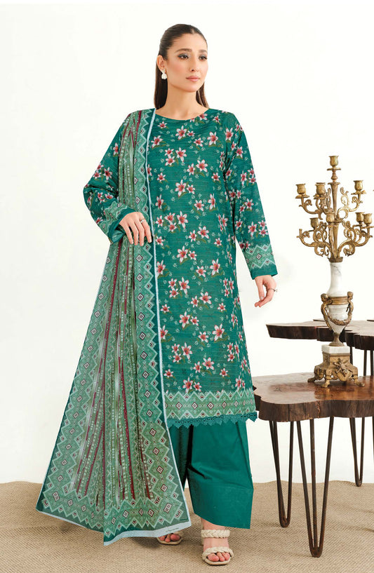 Mode by Johra Printed Lawn Unstitched 3 Piece Suit - JH-1201 - JH25MODE - Teal - Casual Collection