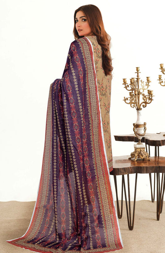 Mode by Johra Printed Lawn Unstitched 3 Piece Suit - JH-1199 - JH25MODE - Brown - Casual Collection