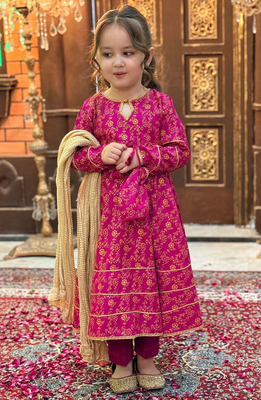 Modest Embroidered Raw Silk Stitched 2 Piece - Mahroz - MD25F - Festive Collection