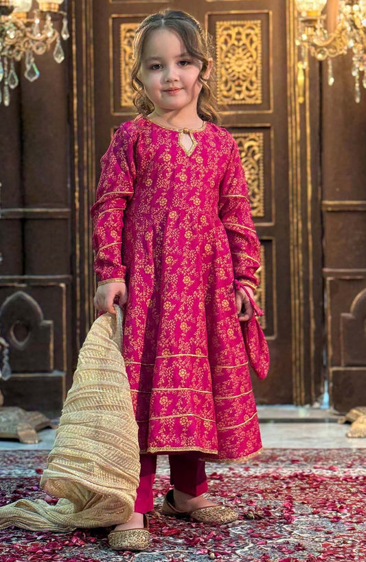 Modest Embroidered Raw Silk Stitched 2 Piece - Mahroz - MD25F - Festive Collection