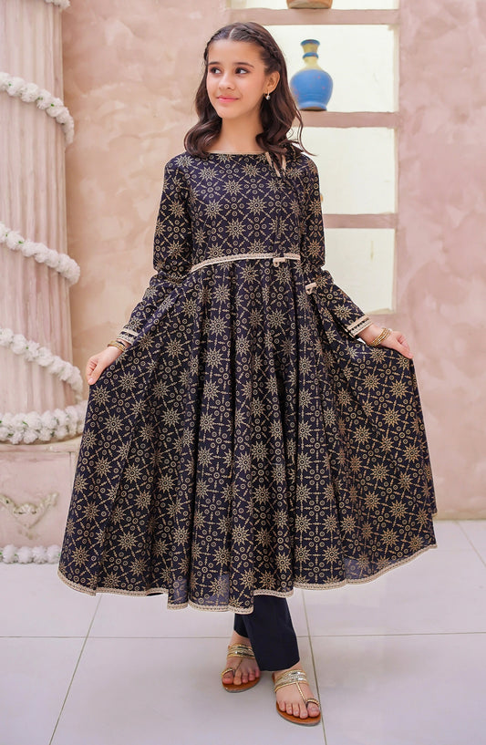 Modest Printed Cotton Stitched 3 Piece Suit - 9545-Blk Noor-e-Siyah - MOD25EKA - Black - Festive Girls Collection