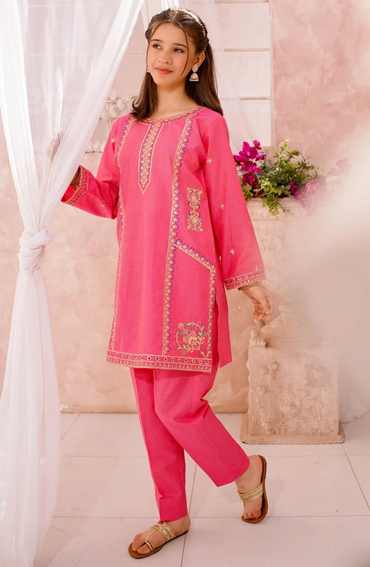 3 Piece Cotton Lawn Embroidered Suit Pink 10655-Pnk MOD26MT Festive Collection