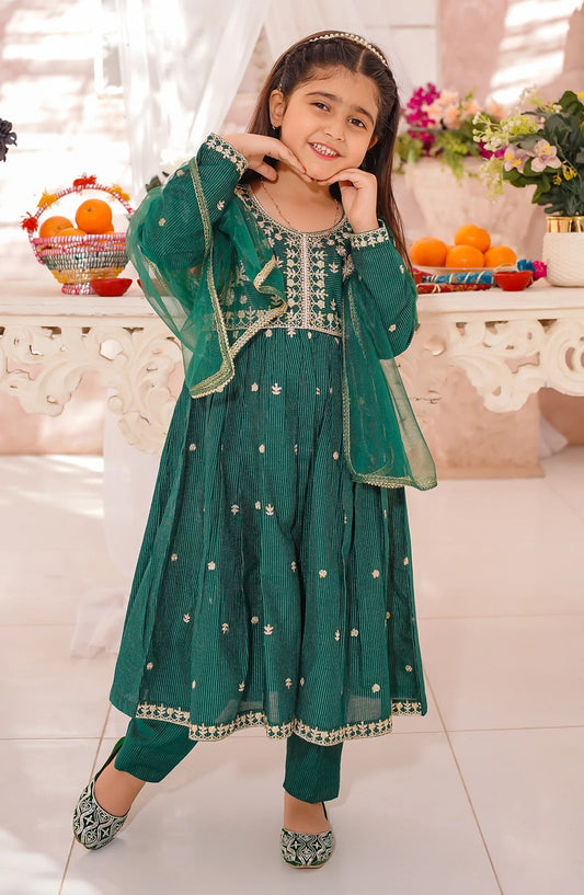 Cotton Lawn Embroidered 3 Piece Suit Green 10590-Grn MOD26MT Festive Collection