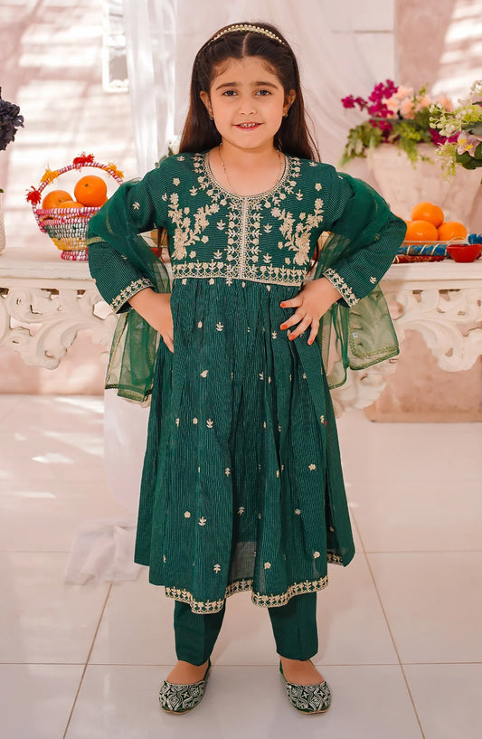 Cotton Lawn Embroidered 3 Piece Suit Green 10590-Grn MOD26MT Festive Collection