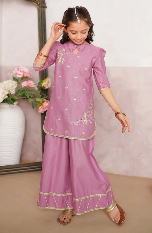 Modest Embroidered Khaddar Stitched 3 Piece Suit - 10040-Pnk - MOD25WNT - Pink - Winter Collection