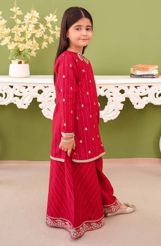 Modest Embroidered Khaddar Stitched 3 Piece Suit - 9940-Pnk - MOD25WNT - Pink - Winter Collection