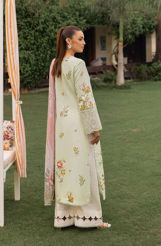 Mojito by Saad Shaikh Embroidered Lawn Unstitched 3 Piece Suit - D-1107 Floral Mirage - SS25MOJ - Green - Summer Collection