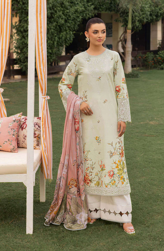 Mojito by Saad Shaikh Embroidered Lawn Unstitched 3 Piece Suit - D-1107 Floral Mirage - SS25MOJ - Green - Summer Collection