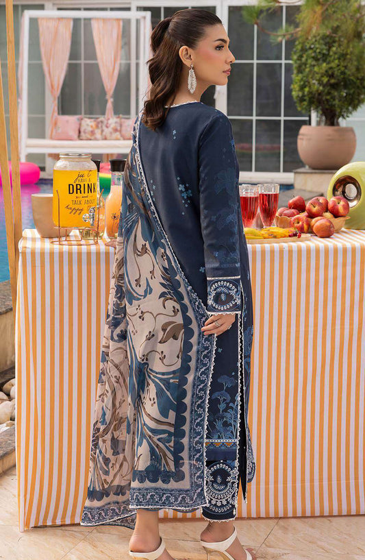 Mojito by Saad Shaikh Embroidered Lawn Unstitched 3 Piece Suit - D-1109 Blue Mirage - SS25MOJ - Blue - Summer Collection