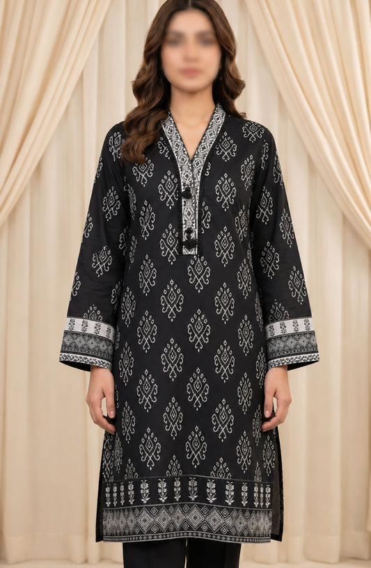Monochrome Printed Lawn Stitched 3 Piece Suit - AKMP-04 - AM26MCH - Black - Summer Collection