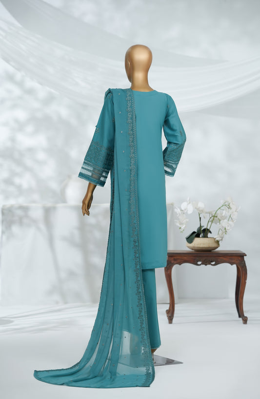 Morich by Amna Khadija Embroidered Cotton Stitched 3 Piece Suit - AZ D-02 - AM25RIC - Teal - Luxury Festive Collection