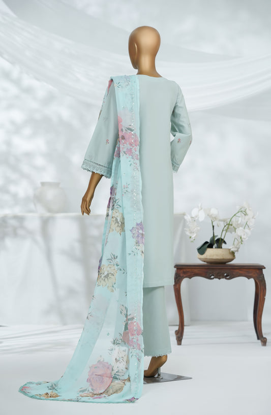Morich by Amna Khadija Embroidered Cotton Stitched 3 Piece Suit - BLF Series-A - AM25RIC - Light Blue - Luxury Festive Collection