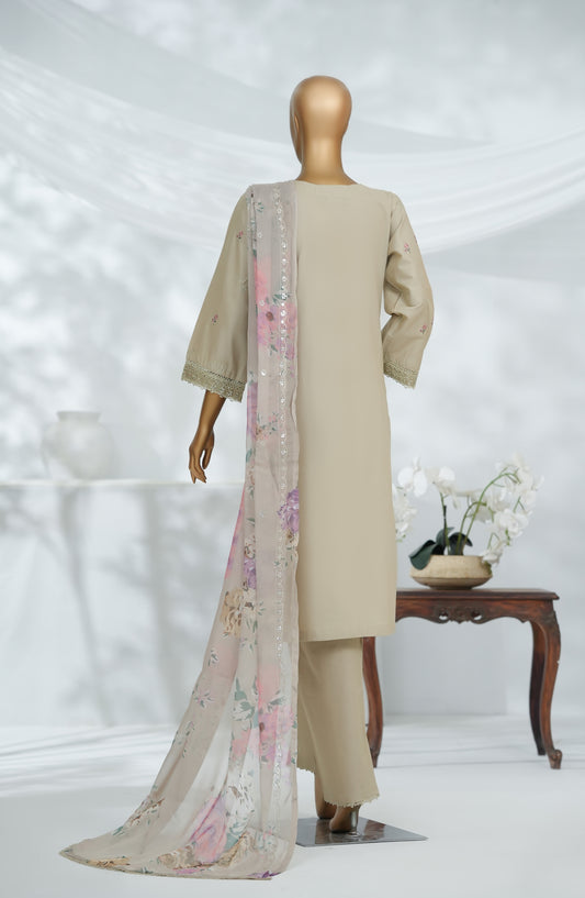 Morich by Amna Khadija Embroidered Cotton Stitched 3 Piece Suit - BLF Series-B - AM25RIC - Beige - Luxury Festive Collection