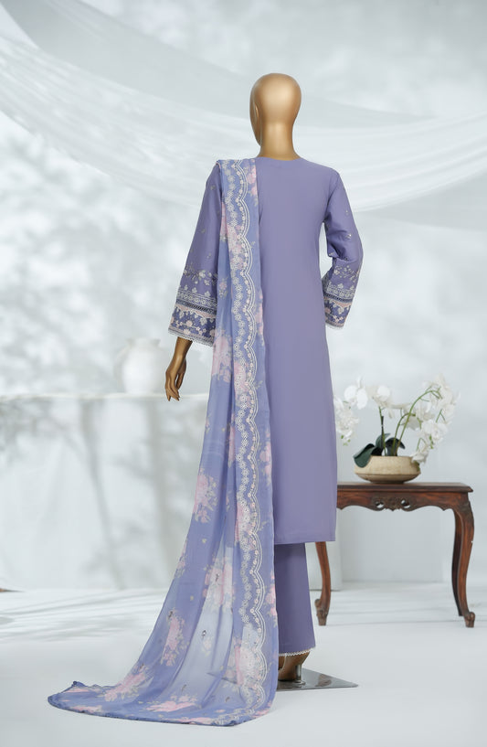 Morich by Amna Khadija Embroidered Cotton Stitched 3 Piece Suit - Rang e Haya-B - AM25RIC - Purple - Luxury Festive Collection