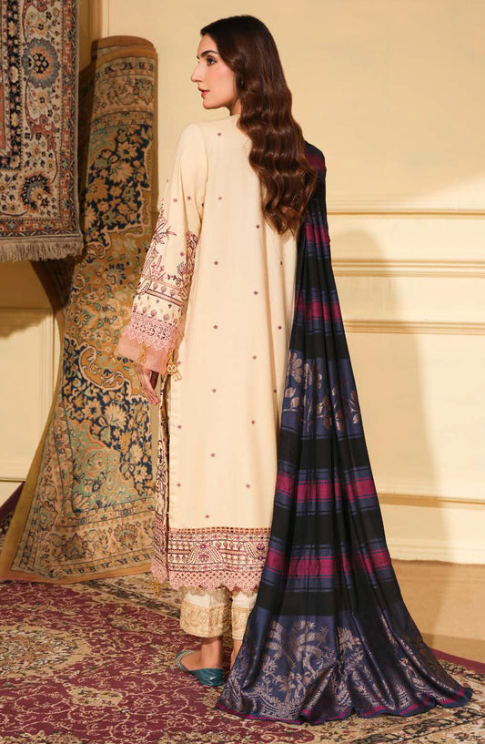 Morpankh by Johra Embroidered Winter Fabric Unstitched 3 Piece Suit - JH-827 - JH25MORP - Fawn - Winter Collection