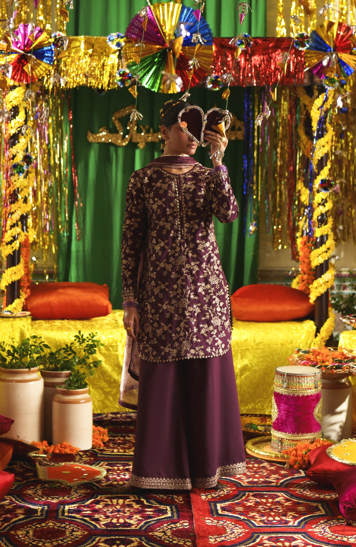 Casual Lite Mubarak Embroidered Silk Viscose Stitched 3 Piece Suit - 06 Mahgul - CL26MRK - Purple - Festive Collection