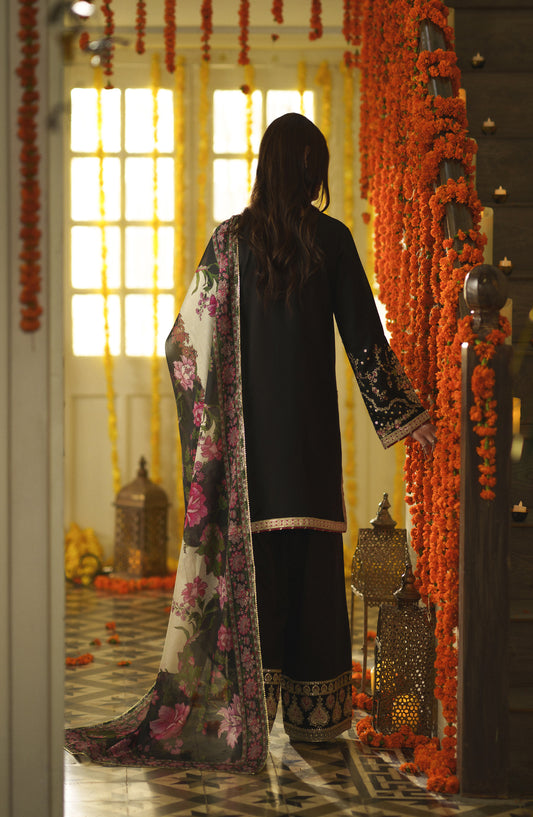 Casual Lite Mubarak Embroidered Silk Viscose Stitched 3 Piece Suit - 04 Zarveen - CL26MRK - Purple - Festive Collection
