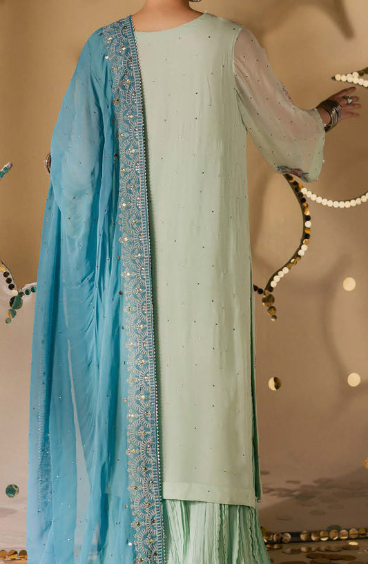 Mukeshkari by Nureh Embroidered Chiffon Unstitched 3 Piece Suit - MK-13 - NU25MSHK - Pista Green - Luxury Collection