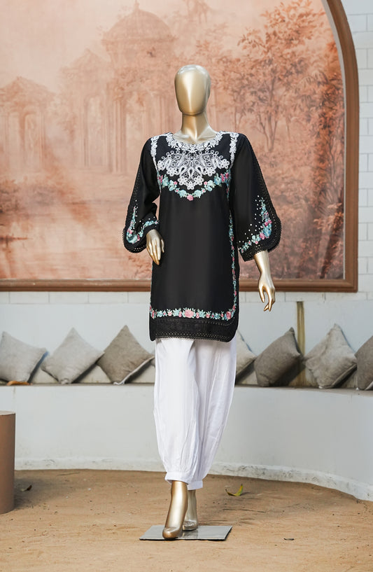 Mulaqaat by Amna Khadija Embroidered Cotton Lawn Stitched 2 Piece Suit - AKM-03 - AM26MQT - Black - Summer Collection