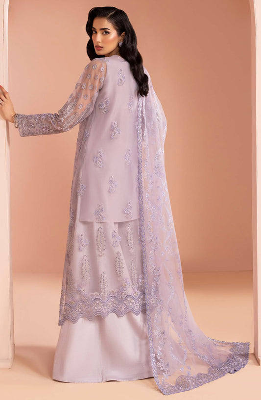 Murawat by Lavish Premium Luxury Embroidered Chiffon Unstitched 3 Piece Suit - D-10 - LP25MRW - Purple - Formals Collection