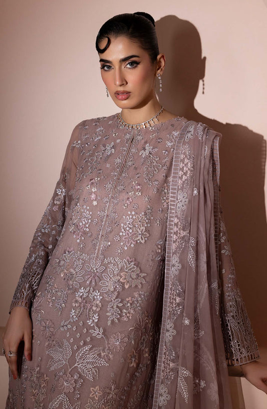 Murawat by Lavish Premium Luxury Embroidered Chiffon Unstitched 3 Piece Suit - D-09 - LP25MRW - Pink - Formals Collection