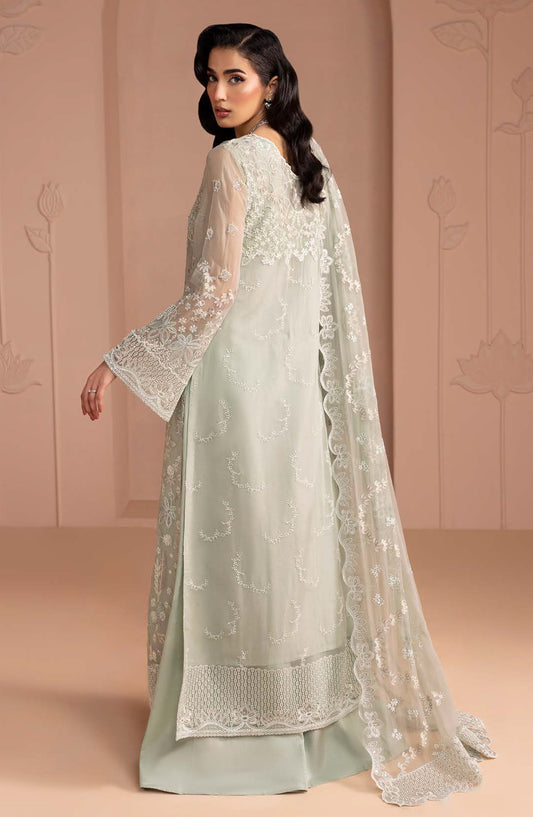 Murawat by Lavish Premium Luxury Embroidered Chiffon Unstitched 3 Piece Suit - D-08 - LP25MRW - Mint - Formals Collection