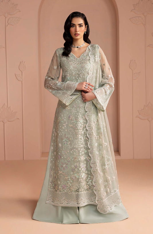 Murawat by Lavish Premium Luxury Embroidered Chiffon Unstitched 3 Piece Suit - D-08 - LP25MRW - Mint - Formals Collection