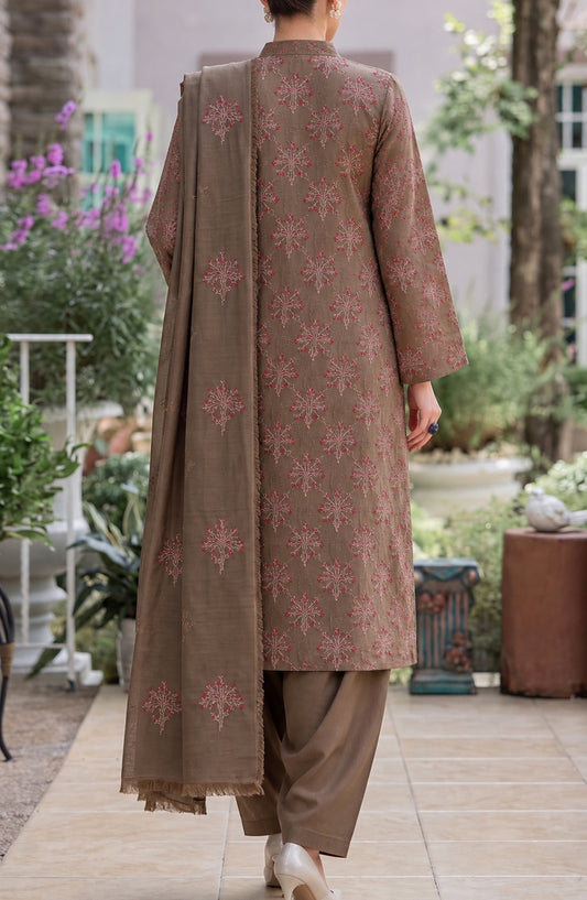 Muse by Amna Khadija Embroidered Cambric Unstitched 3 Piece Suit - AKMF-01 - AM26MSE - Brown - Formals Collection