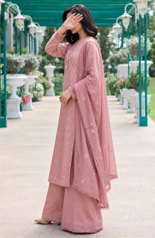 Muse by Amna Khadija Embroidered Cambric Unstitched 3 Piece Suit - AKMF-08 - AM26MSE - Pink - Formals Collection