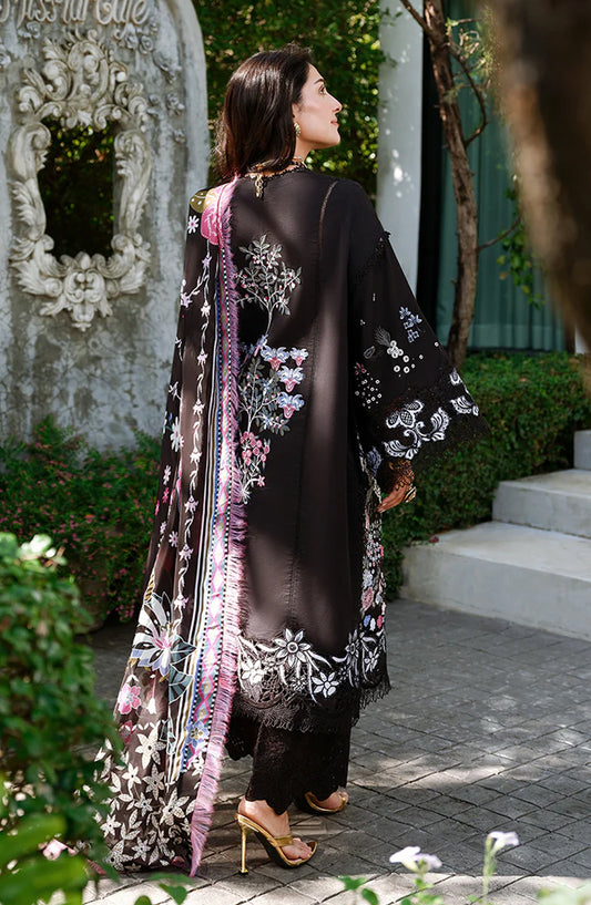 Mushq A Moi Held by Love Luxury Embroidered Lawn Unstitched 3 Piece Suit - Gentle Breeze - MQ26MOI - Black - Summer Collection